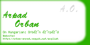 arpad orban business card